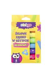 Kredki żelowe neonowe STRIGO w sztyfcie 6 kolorów