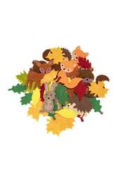 Naklejki z filcu jesień 35szt