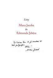 Listy Maxa Jacoba do Edmonda Jabesa