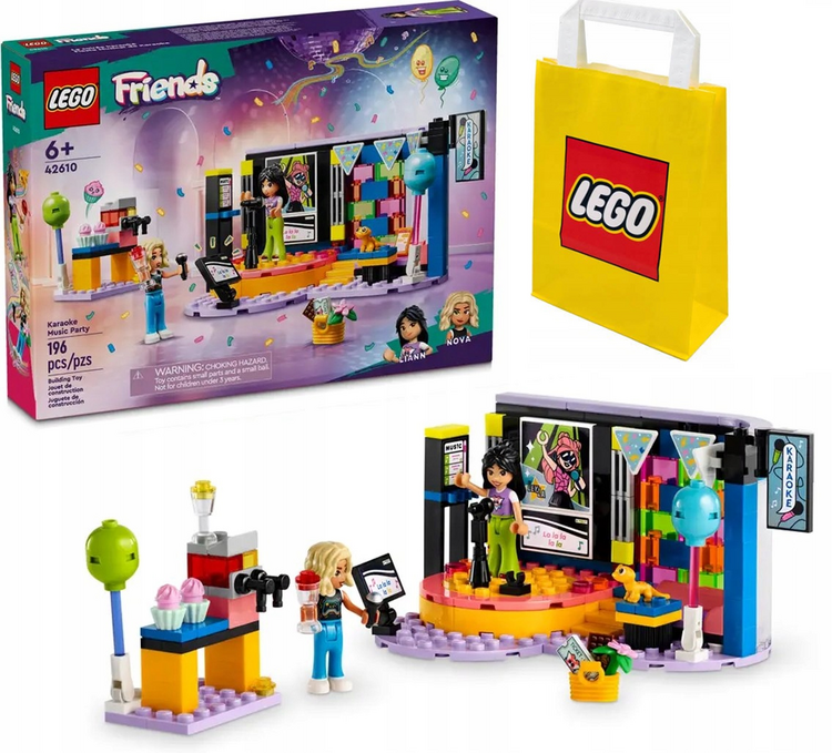 2w1 LEGO(R) FRIENDS 42610 Impreza z karaoke + LEGO Torba papierowa średnia 6315792