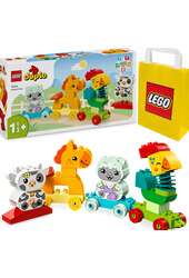 2w1 Lego Duplo Pociąg ze zwierzątkami 10412 + LEGO Torba papierowa średnia 6315792