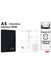 Kalendarz 2026 A5 dzienny czarny