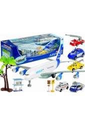 Duży Zestaw Samolot 55 cm + Pojazdy + Figurki