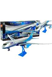 Granatowy samolot świeci gra napęd stojaczek 69 cm